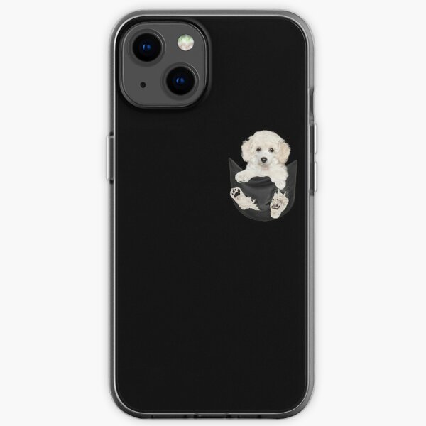 Dog Lovers Gifts White Poodle In Pocket Funny Dog Face iPhone Soft Case RB1011 product Offical Doginpocket Store