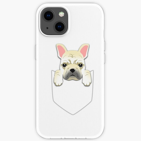 Funny Cream French Bulldog In Your Pocket iPhone Soft Case RB1011 product Offical Doginpocket Store