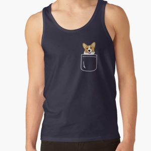 Corgi In Pocket Funny Cute Puppy Big Happy Smile Tank Top RB1011 product Offical Doginpocket Store