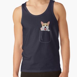 Corgi In Pocket T-Shirt Cute Paws Blush Smile Puppy Emoji  Tank Top RB1011 product Offical Doginpocket Store