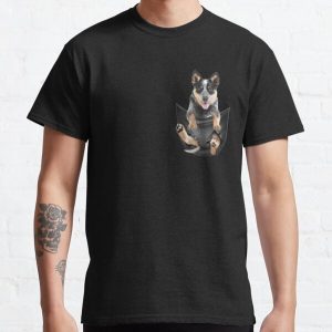 Blue Heeler In Pocket Puppy T Classic T-Shirt RB1011 product Offical Doginpocket Store
