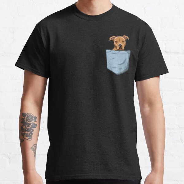 staff dog in blue pocket Classic T-Shirt RB1011 product Offical Doginpocket Store