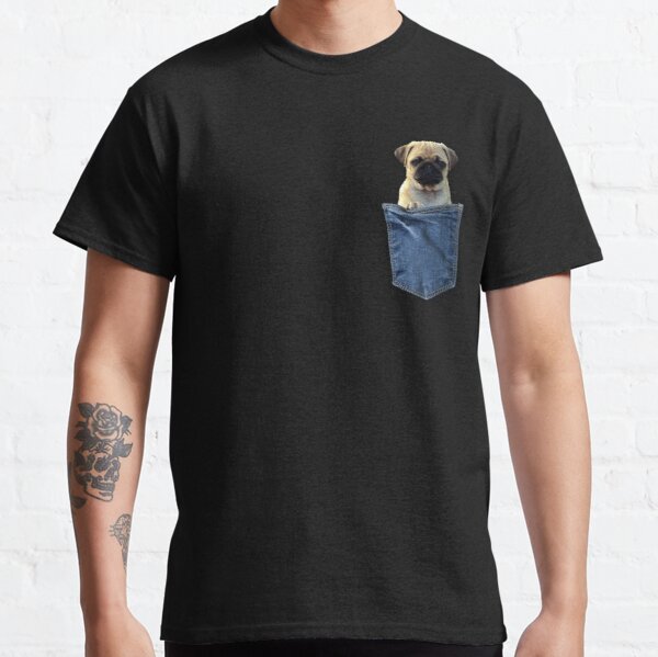 pug in my pocket Classic T-Shirt RB1011 product Offical Doginpocket Store