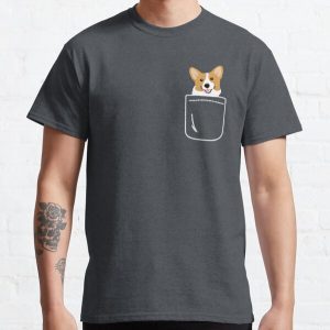 Corgi In Pocket Funny Cute Puppy Big Happy Smile Classic T-Shirt RB1011 product Offical Doginpocket Store