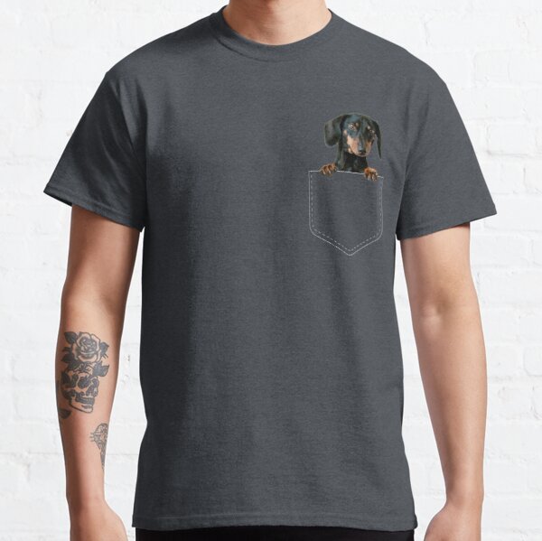 Cute Realistic Dachshund Puppy in Pocket Dog Lover Gift Classic T-Shirt RB1011 product Offical Doginpocket Store