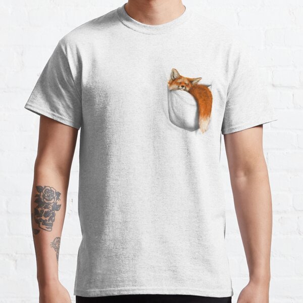 Sleepy Fox In My Pocket  Classic T-Shirt RB1011 product Offical Doginpocket Store