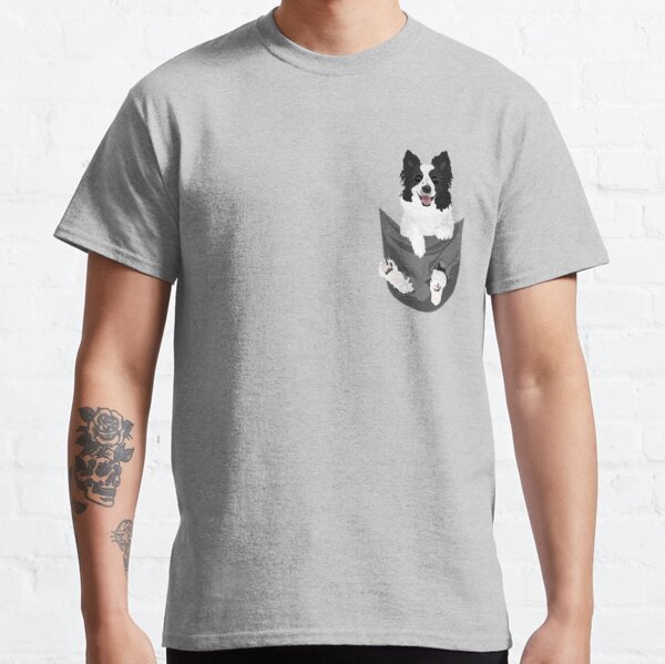 Border Collie Dog in a Pocket Classic T-Shirt RB1011 product Offical Doginpocket Store