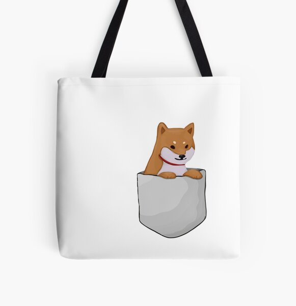 Cute Shiba Inu in Pocket All Over Print Tote Bag RB1011 product Offical Doginpocket Store