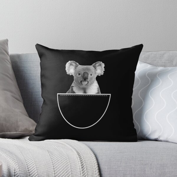 Koala Bear in Pocket Cute Funny Throw Pillow RB1011 product Offical Doginpocket Store
