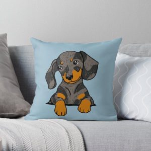 Dapple Dachshund Puppy in Your Pocket Throw Pillow RB1011 product Offical Doginpocket Store