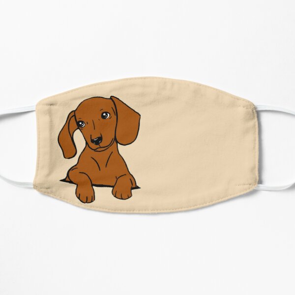 Brown Dachshund Puppy in Your Pocket Flat Mask RB1011 product Offical Doginpocket Store