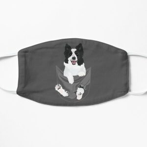 Border Collie Dog in a Pocket Flat Mask RB1011 product Offical Doginpocket Store