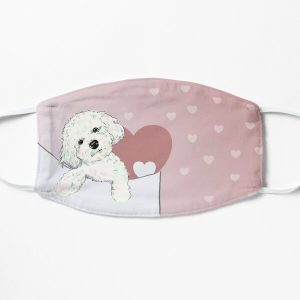 Cute little poodle in a pocket Flat Mask RB1011 product Offical Doginpocket Store